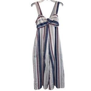 Striped Jumpsuit Sleeveless Knot Front By Together Size‎ M Casual Romper Summer